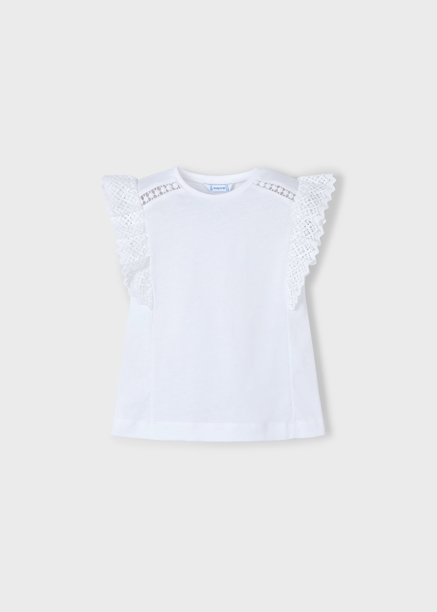 Girl Crochet Details T-Shirt -White