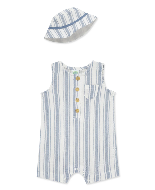 Striped Romper with Hat