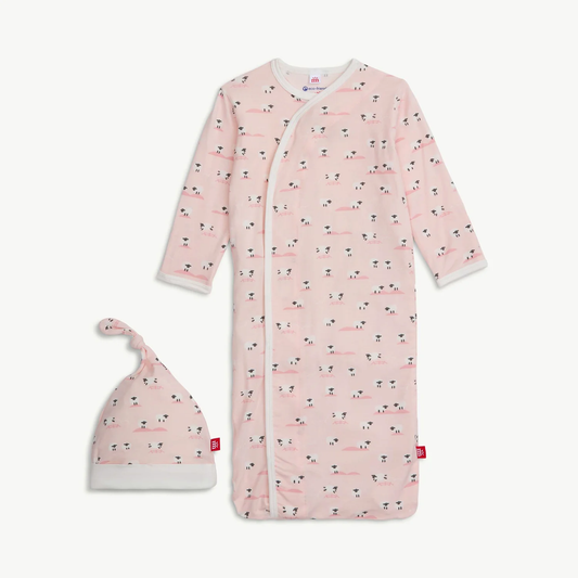 Magnetic Cozy Sleeper Gown + Hat Set