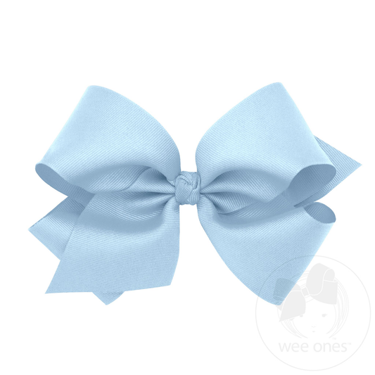 King Classic Grosgrain Hair Bow with Knot Wrap - Millennium Blue