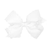 King Grosgrain Bow with Eyelet Flower-Embossed Edges with Knot