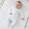Sweet Saint Nick Applique Baby's First Christmas Footie - Light Blue