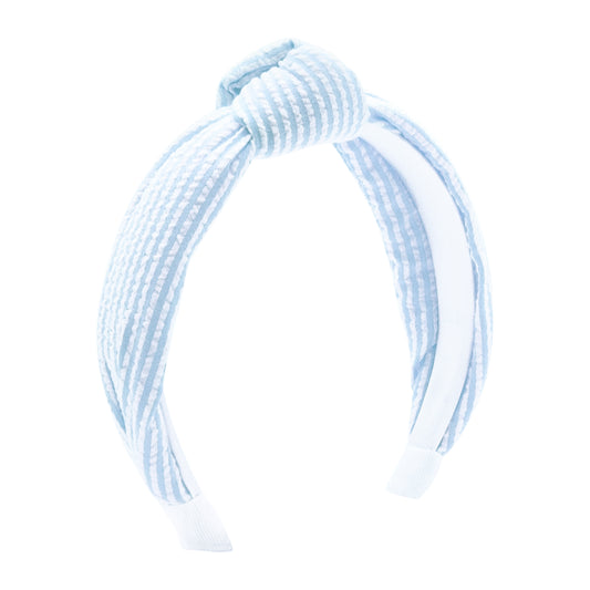 Genuine Seersucker Fabric Knot Padded Headband