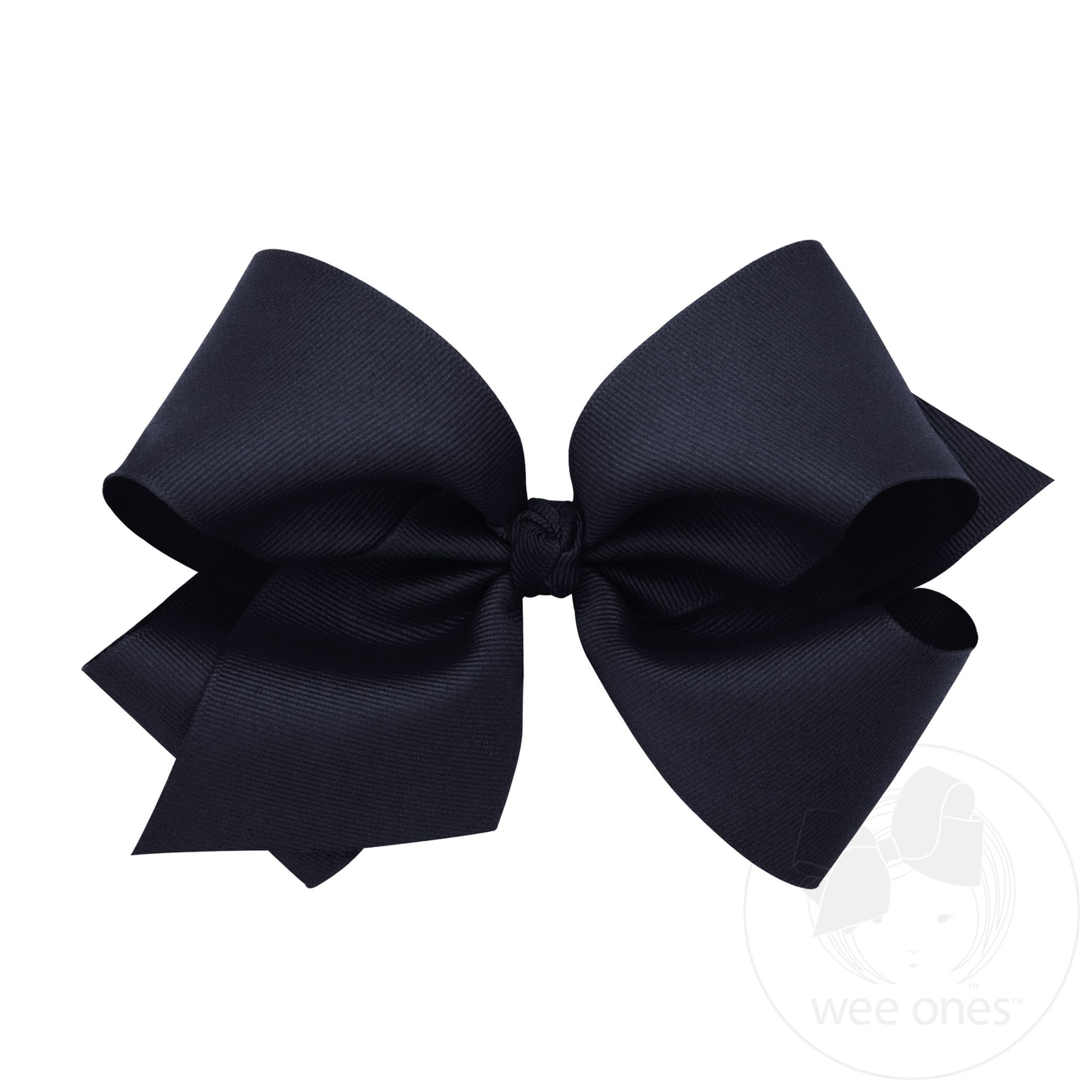 King Classic Grosgrain Hair Bow with Knot Wrap - Navy