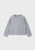 Girl Knit Sweater With Pearls - Grey