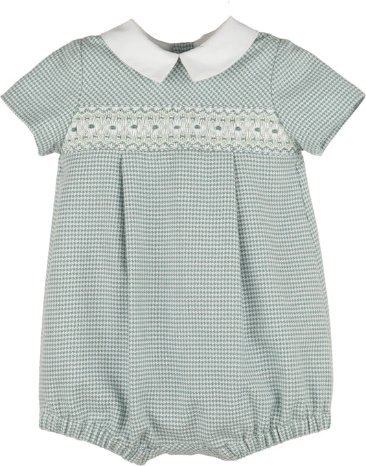 Checks Smock Boy Bubble - Green