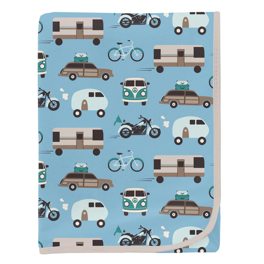 Printed Swaddle Blanket - Seaside Blue On the Way