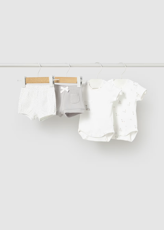 Newborn 4-Piece Knit Set - Silver