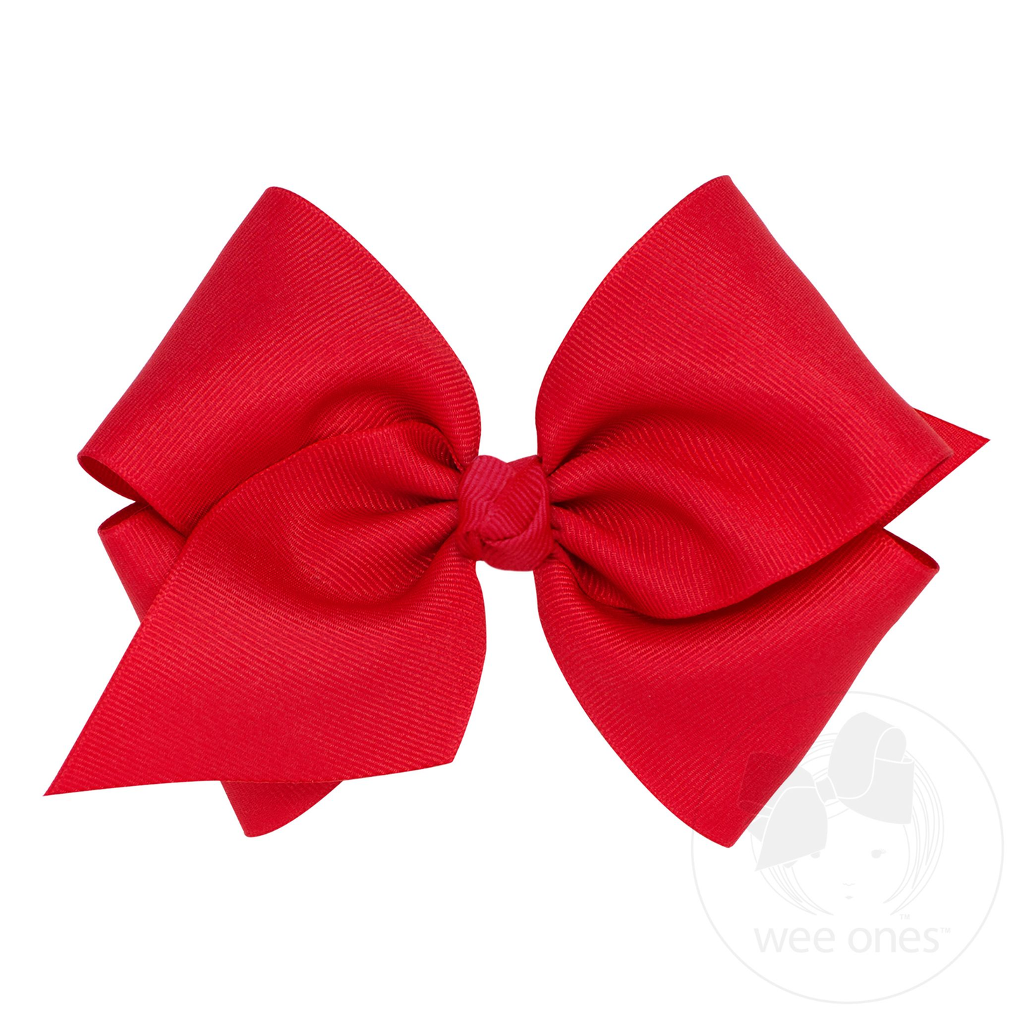 Mini King Classic Grosgrain Hair Bow with Knot Wrap - Red