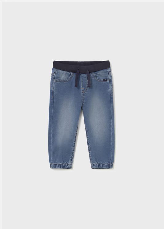 Baby Denim Jogger Pants - Medium Denim