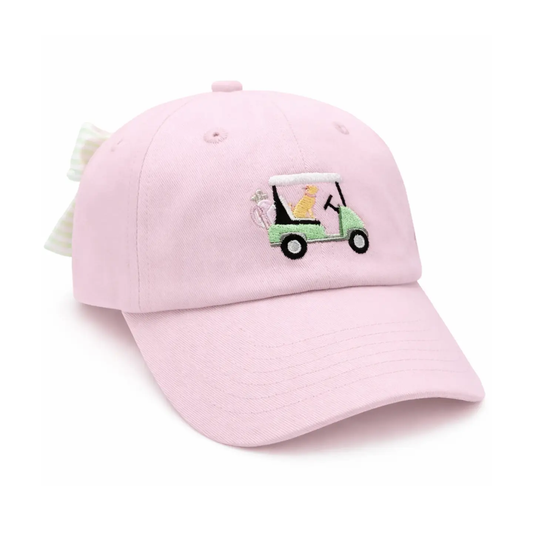 Dog Golf Cart Bow Baseball Hat