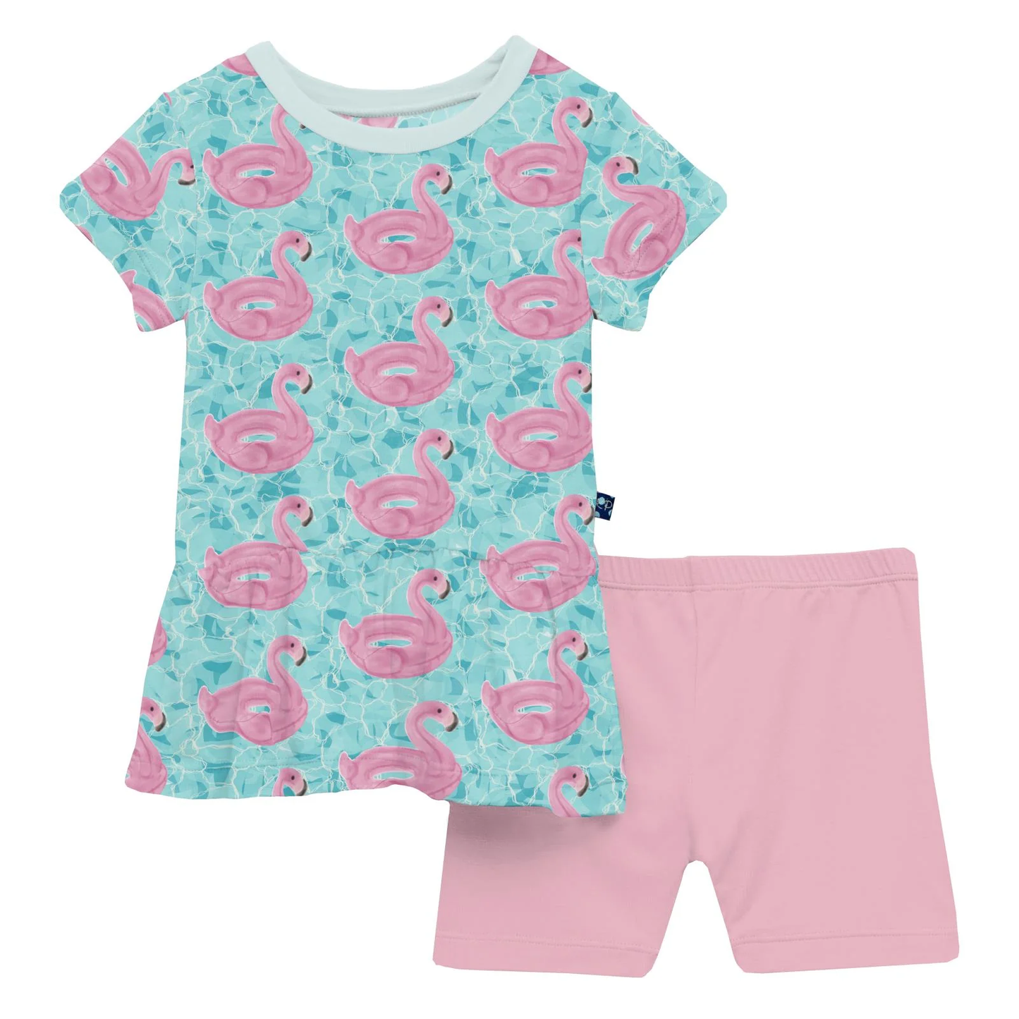 Print Short Sleeve Playtime Outfit Set in Pool Party