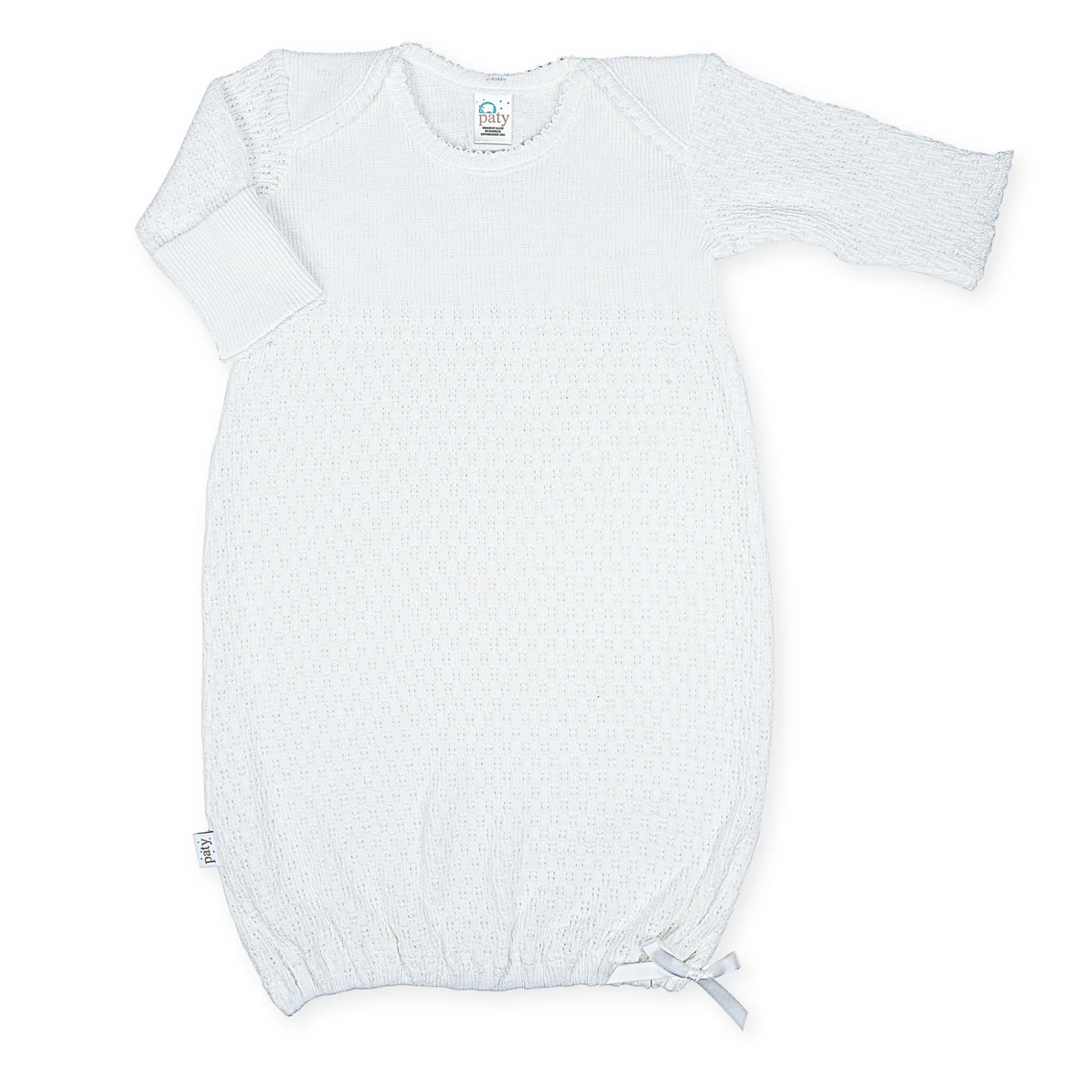 Overlap Shoulder Gown - White - NO BOW