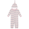 Printed Layette Gown Converter & Single Knot Hat Set - Ice Cream Stripe