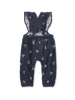Corduroy Ruffle Baby Overalls - Midnight Posy