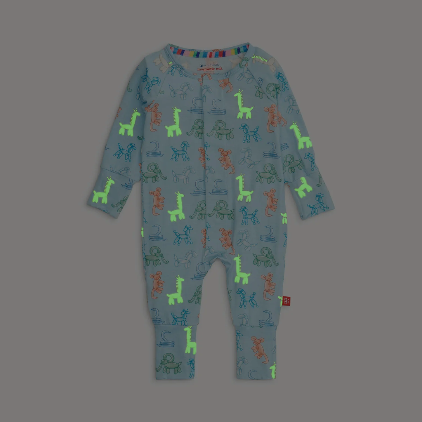 Magnetic Convertible Coverall - Blue Party Animals Glow in the Dark