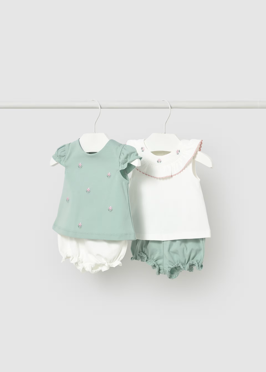 Newborn Girl 4-Piece Set - Aqua