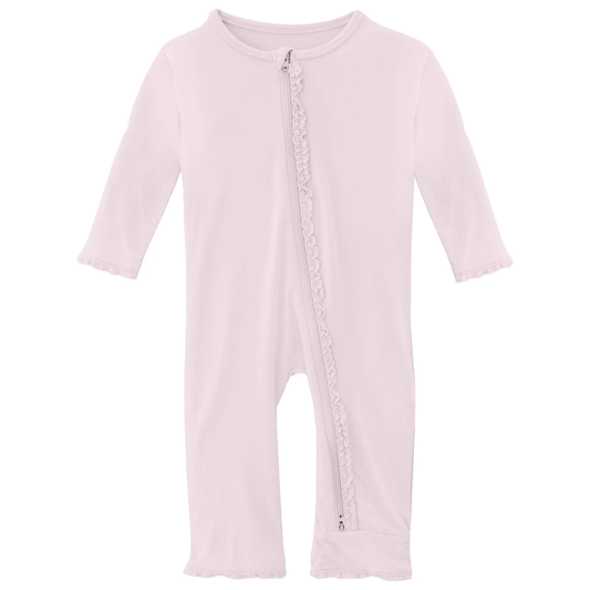 Muffin Ruffle Coverall with 2 Way Zipper - Shrinking Violet