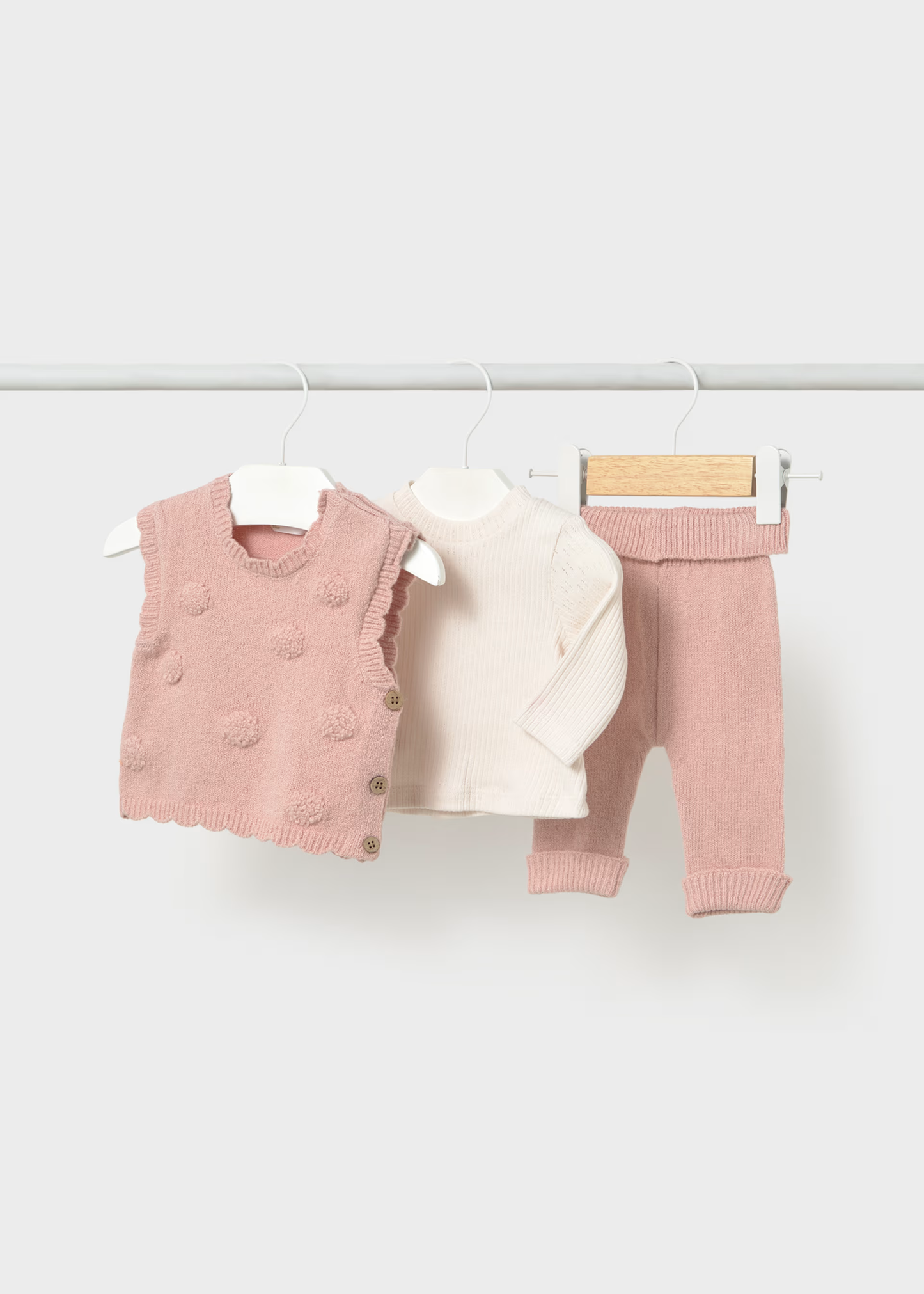 Newborn Girl 3-Piece Set - Pale Pink