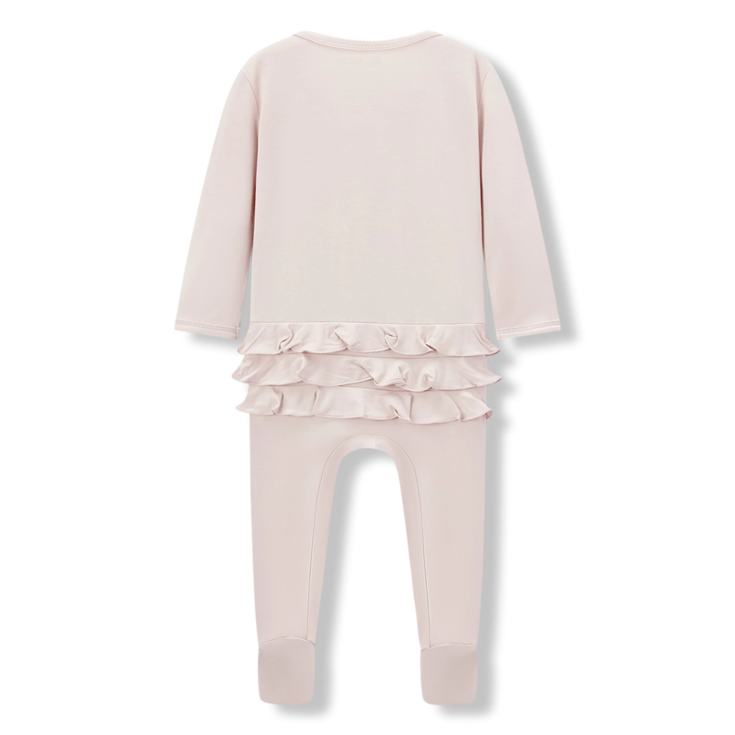Sepia Rose Luxe Solid Ruffle Footed Romper