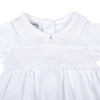 Blessed Embroidered Smocked Collar Gathering Gown
