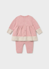 Newborn Girl Dress with Leggings Set - Rose