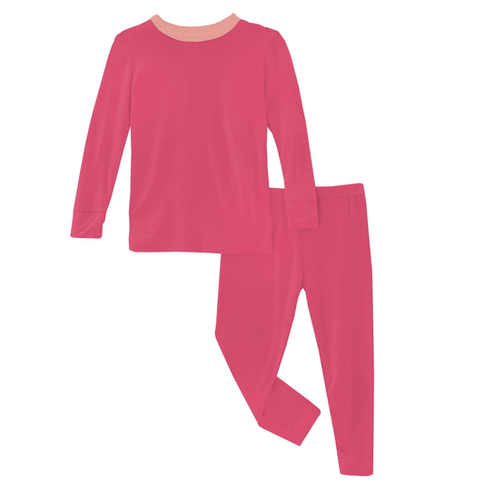 Long Sleeve Pajama Set - Winter Rose with Blush