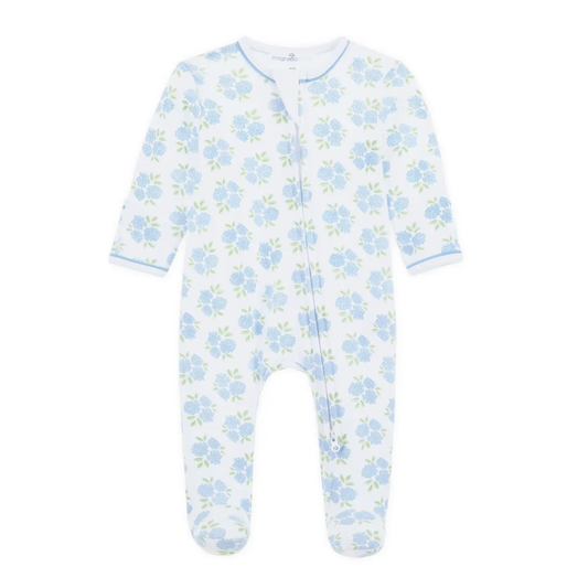 Dreamy Hydrangeas Print Zip Footie