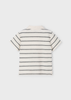 Boy Striped Polo Shirt with Pocket - Cream
