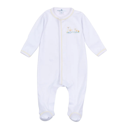 Vintage Duckie Pulltoy Zip Footie - Yellow