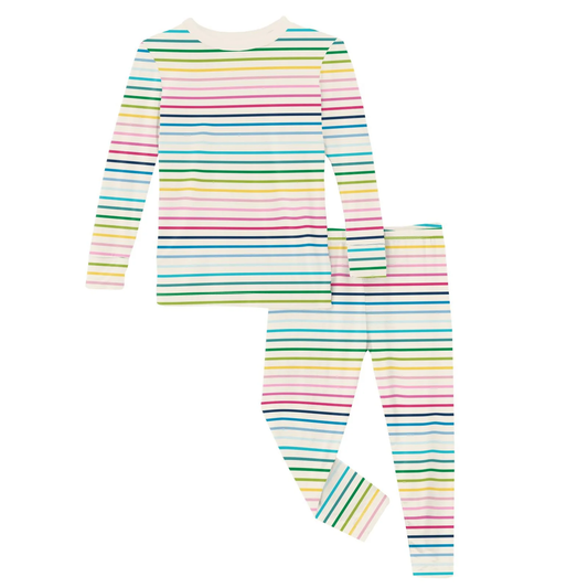 Long Sleeve Pajama Set - Happy Stripe