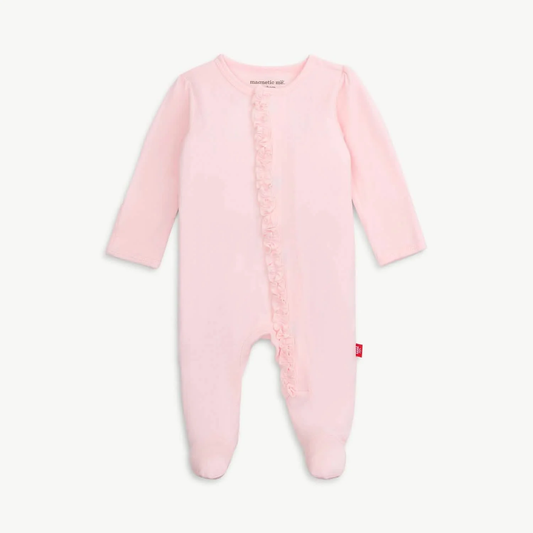 Pink Dogwood Parent Favorite Footie with Ruffles