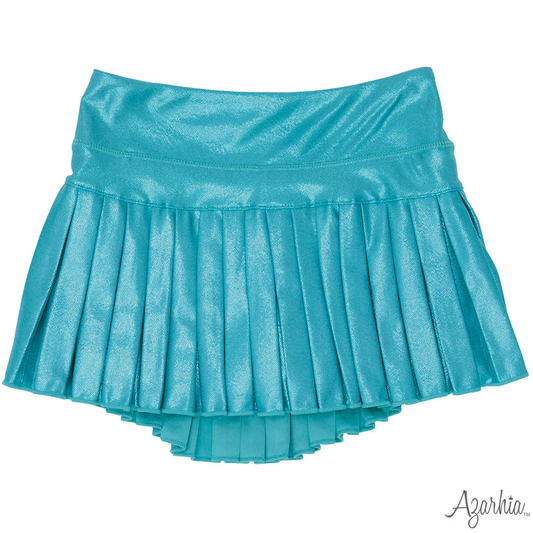 Mini Pleated Skort in Turquoise Shimmer