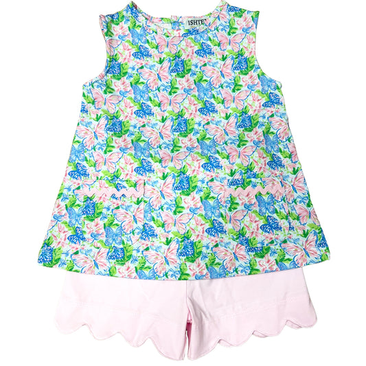 Butterfly Girl's Shorts Set