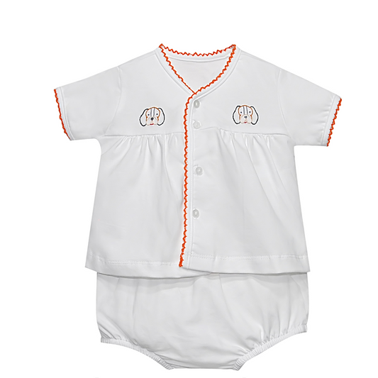 Orange/White Unisex Diaper Set