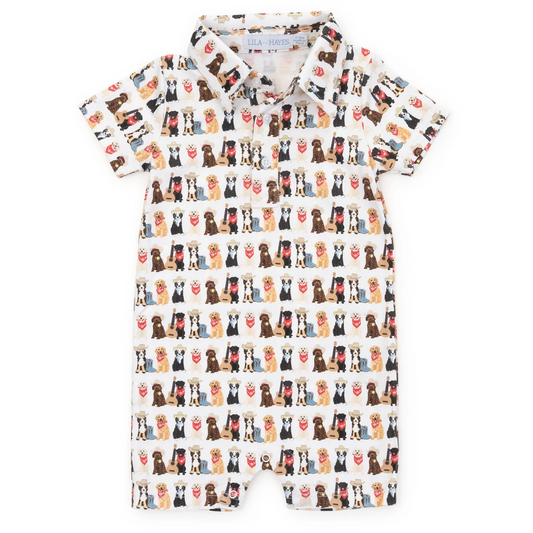 Tripp Boys' Polo Shortall - Western Pups