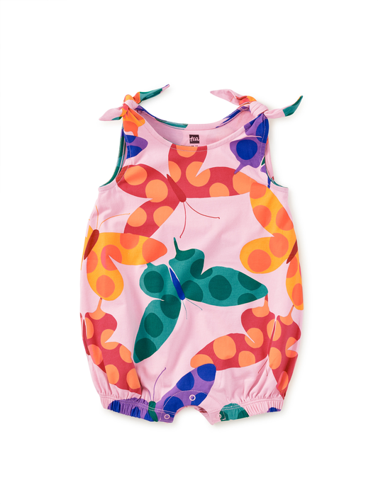 Tie Shoulder Baby Romper - Butterfly Spot