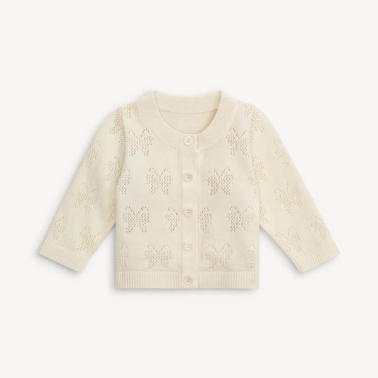 White Cotton Magnetic Cardigan