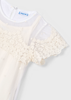 Girl Embroidered Tulle Dress - Bone