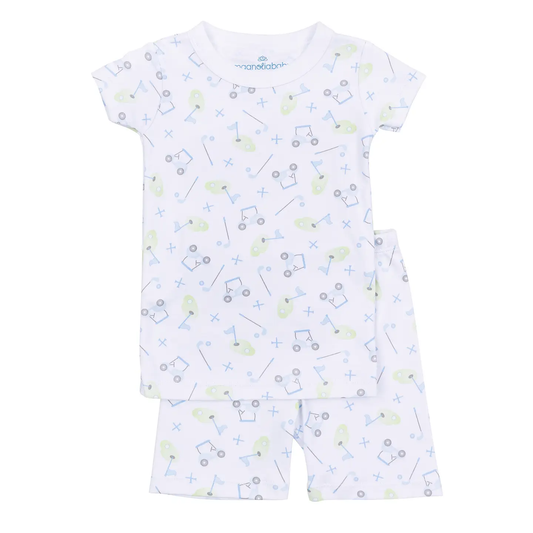 Tiny Tee Time Short Pajamas Light Blue