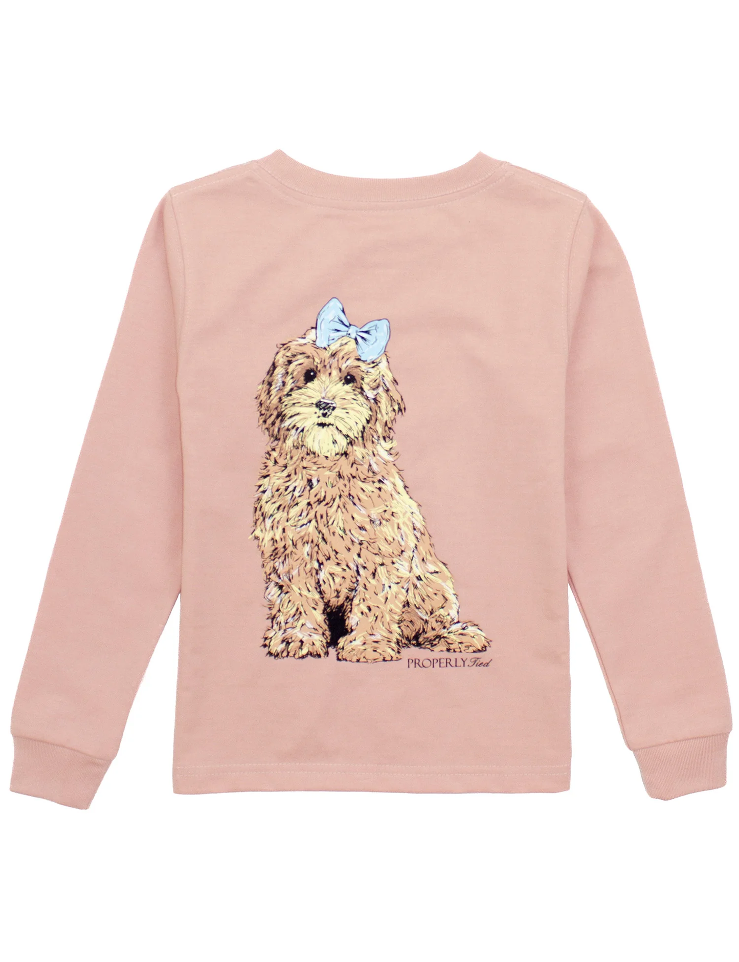 Girls Goldendoodle Long Sleeve - Peach