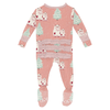 Muffin Ruffle Footie W/2-Way Zipper - Blush Yeti