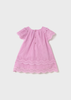 Baby Embroidered Tulle Dress with Ruffles - Mauve