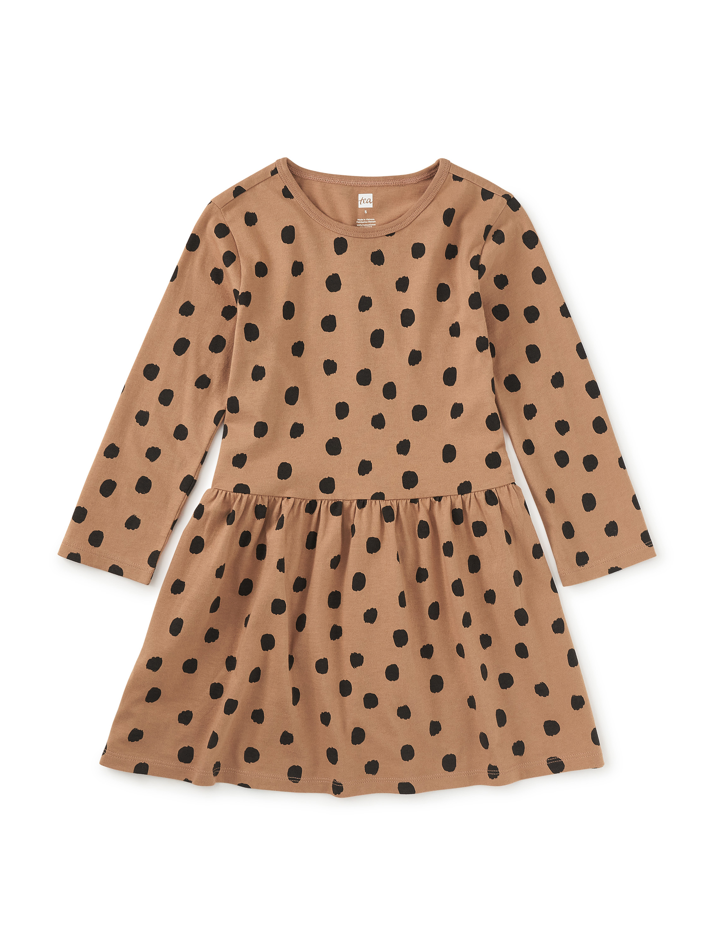Long Sleeve Skirted Dress - Leopard Dots
