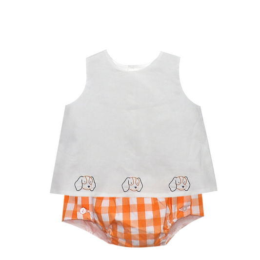 Orange/White Diaper Set