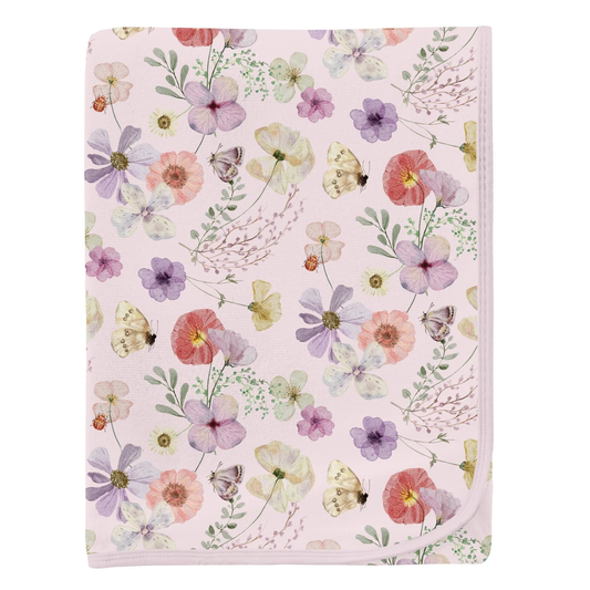 Printed Swaddle Blanket - Shrinking Violet Pressed Flowers