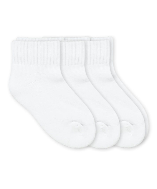 Jefferies Socks Smooth Toe Sport Quarter Socks 3 Pair Pack - White