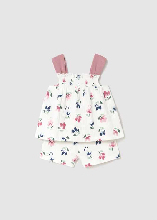 Baby Shorts and Bambula T-Shirt Set - Blush