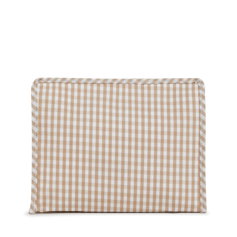 Roadie Large Zip Pouch - Gingham Khaki