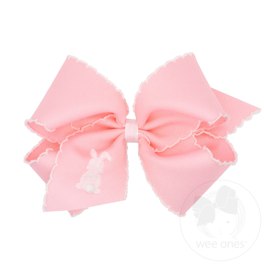 King Grosgrain Bows with Moonstitch Edge and Spring-Inspired Embroidery
